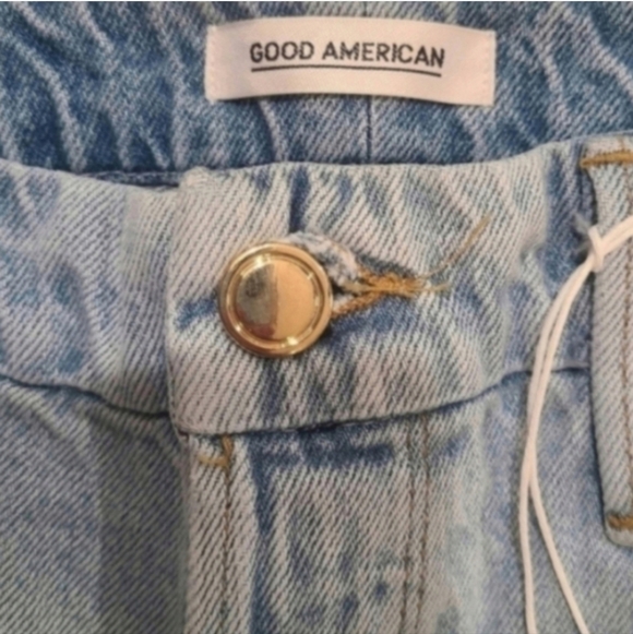 Good American Light Blue Distressed Straight Leg Jeans - Picture 4 of 11